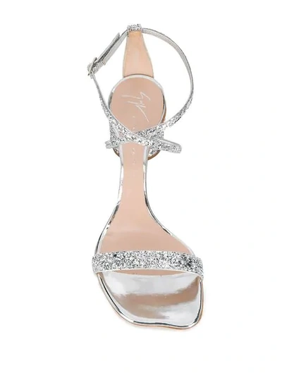 Shop Giuseppe Zanotti Tara Glitter Sandals In Silver