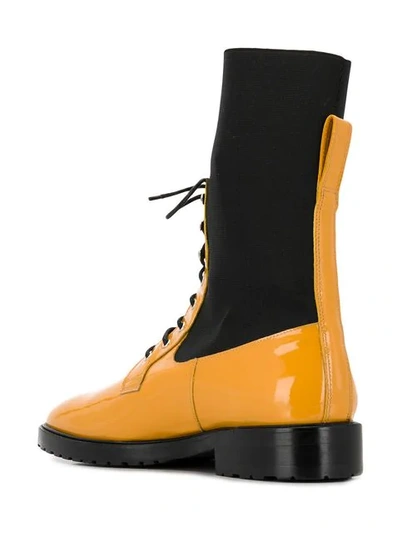 Shop Leandra Medine Contrast Panels Boots In Black