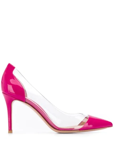 Shop Gianvito Rossi Clear Panel Pumps In Pink
