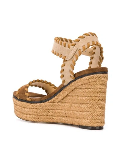 Shop Jimmy Choo Abigail Wedge Sandals In Neutrals