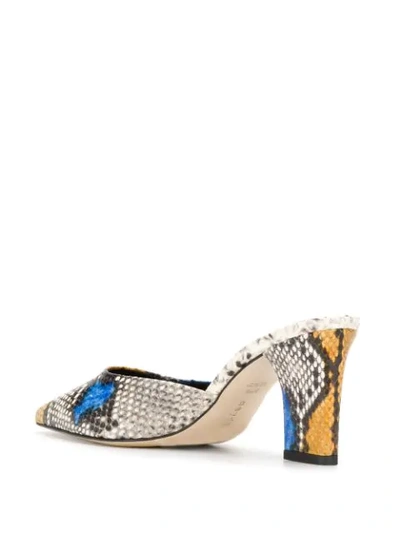 Shop Aeyde Python Effect Mules In Grey