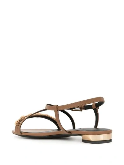 Shop Stella Luna Chain Strap Sandals In Brown