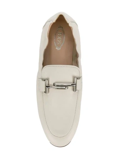 Shop Tod's Double T Loafers In Neutrals