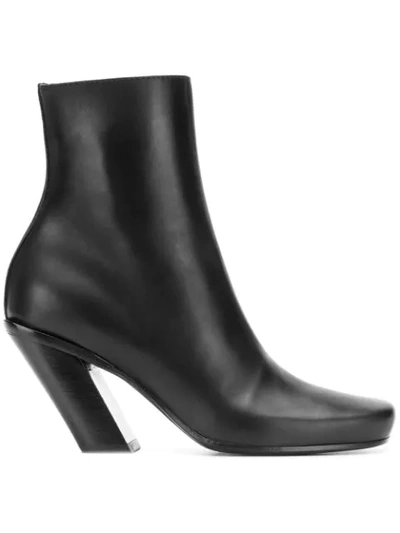 Shop Ann Demeulemeester Block Heel Ankle Boots In 099black