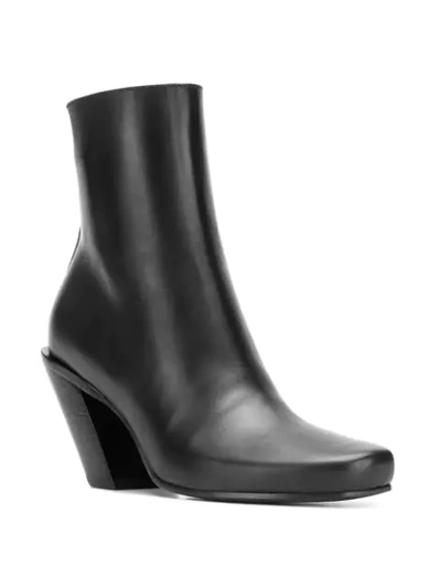 Shop Ann Demeulemeester Block Heel Ankle Boots In 099black