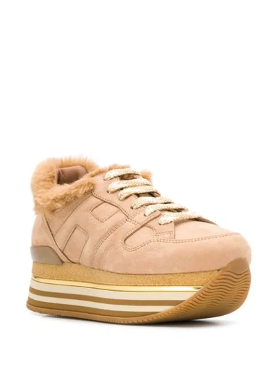 Shop Hogan Platform Sole Sneakers In Brown