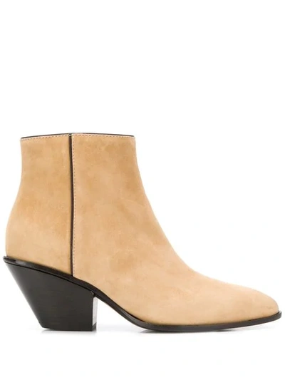 Shop Giuseppe Zanotti Pointed Ankle Boots In Neutrals