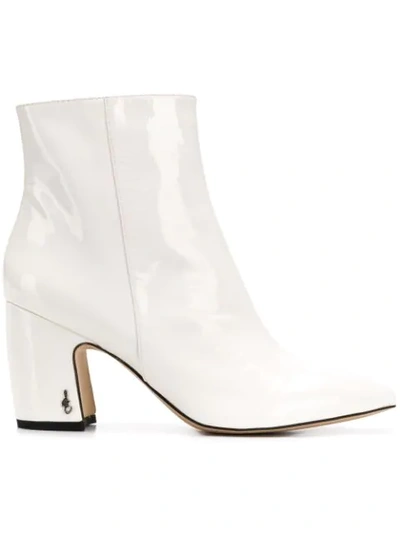 Shop Sam Edelman Pointed Toe Ankle Boots - White