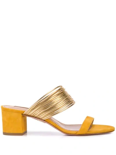 Shop Aquazzura Rendez Vous Sandals In Ocg Gold