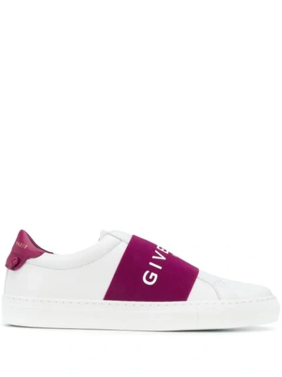 GIVENCHY LOGO STRAP SNEAKERS - 白色