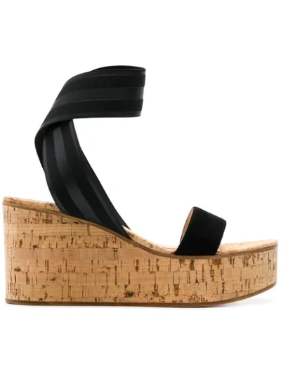 Shop Gianvito Rossi Wedge Sandals In Black