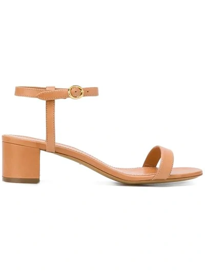 Shop Mansur Gavriel Ankle Strap Sandals In Neutrals