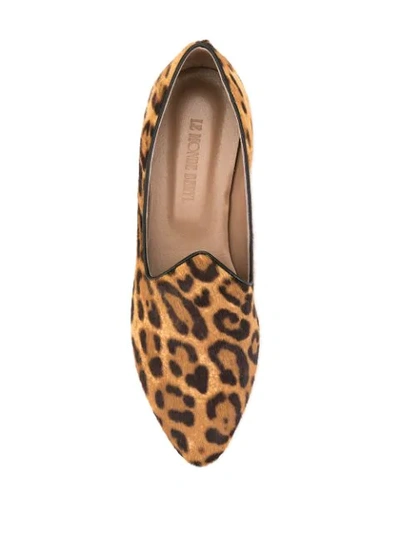 Shop Le Monde Beryl Leopard-print Loafers In Brown