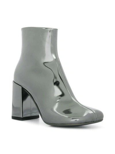 Shop Mm6 Maison Margiela Coated Ankle Boots In Silver