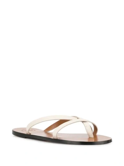 Shop Atp Atelier Strappy Flat Sandals - White