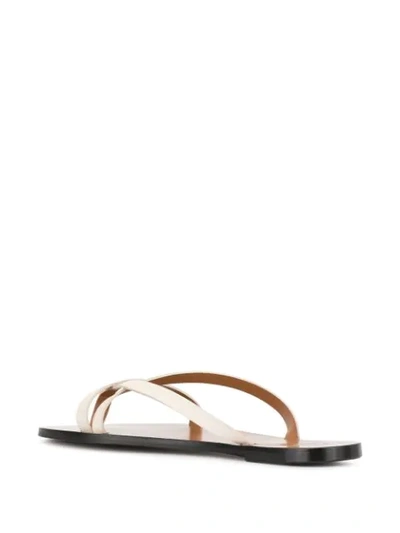 Shop Atp Atelier Strappy Flat Sandals - White