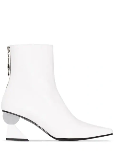 Shop Yuul Yie Amoeba Glam 70mm Ankle Boots In White