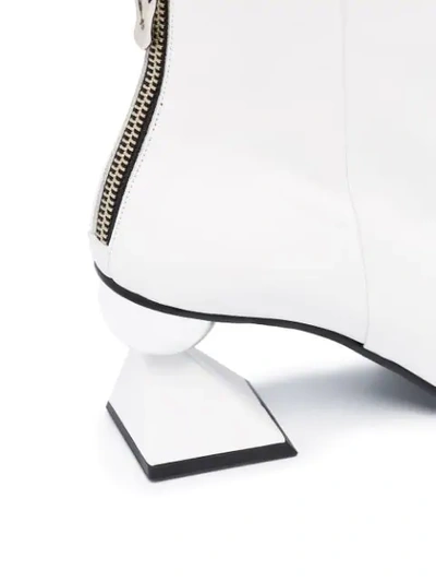 Yuul Yie Amoeba Glam Heel Boots In White Smooth Leather