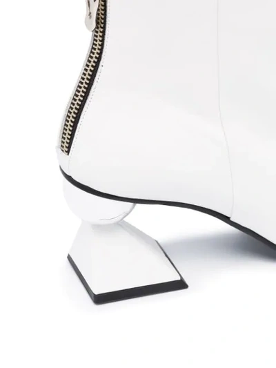 Yuul Yie Amoeba Glam Heel Boots In White Smooth Leather