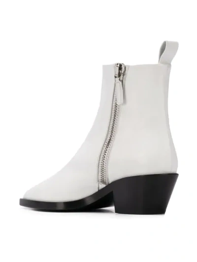 Shop Jil Sander Pointed Ankle Boots In 100 White