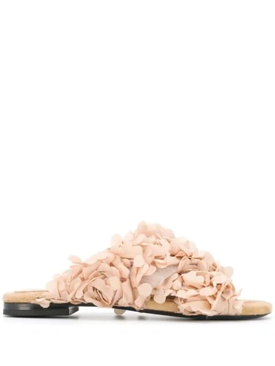 Shop Maison Ernest Textured Slip-on Sandals In Neutrals
