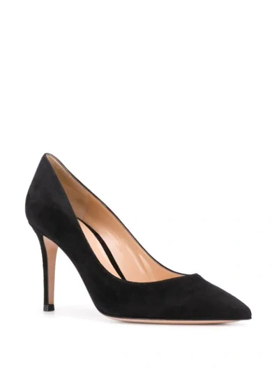 Gianvito Rossi Gianvito 85 Black Suede Pump In Black