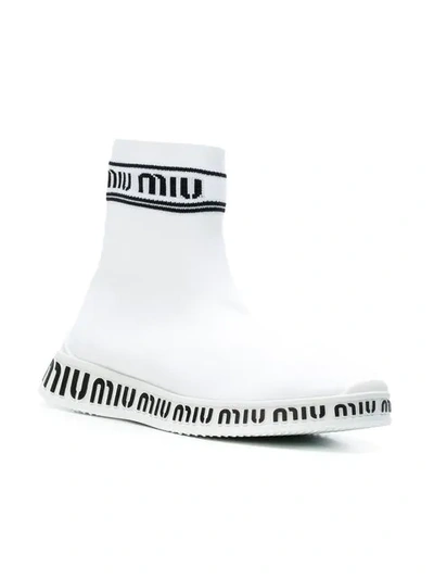 Shop Miu Miu Sock Trainers In White