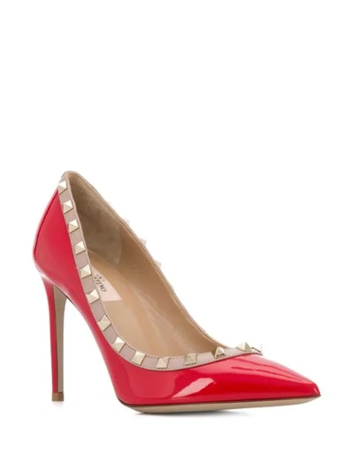 Shop Valentino Rockstud 100m Pumps In Red