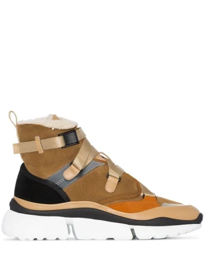 Shop Chloé Sonnie High-top Sneakers In Brown