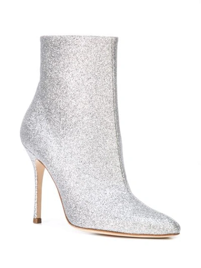 Shop Manolo Blahnik Metallic Ankle Boots