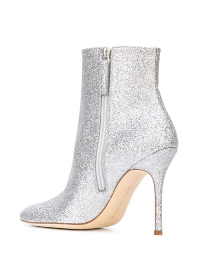 Shop Manolo Blahnik Metallic Ankle Boots