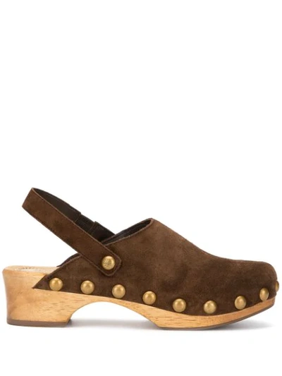Shop Tory Burch Blythe Studded Clogs In Brown