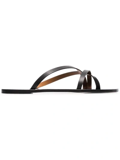 Shop Atp Atelier Black Anise Leather Sandals