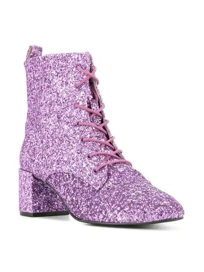 Shop Macgraw Stardust Glitter Ankle Boots In Pink