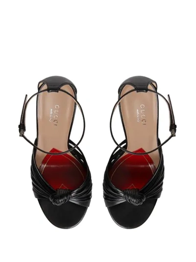 Shop Gucci Knotted Sandals In Black