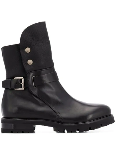 Shop Agl Attilio Giusti Leombruni Side Buckle Boots In Black