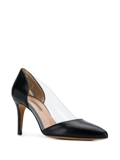 Shop Albano Clear Panel Pumps In Black