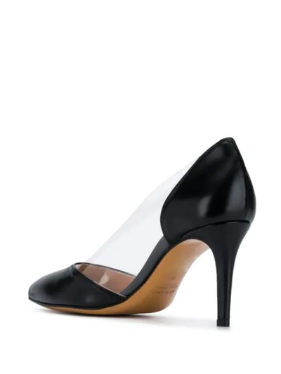 Shop Albano Clear Panel Pumps In Black