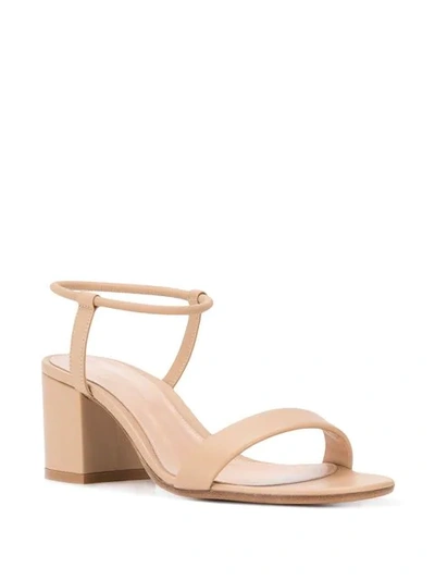 Shop Gianvito Rossi Block Heel Sandals In Neutrals