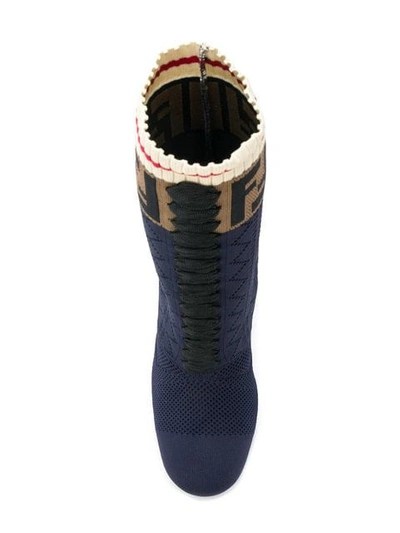 Shop Fendi Rockoko Boots In Blue