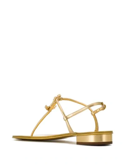 Shop Giuseppe Zanotti Deborah Flat Sandals In Gold