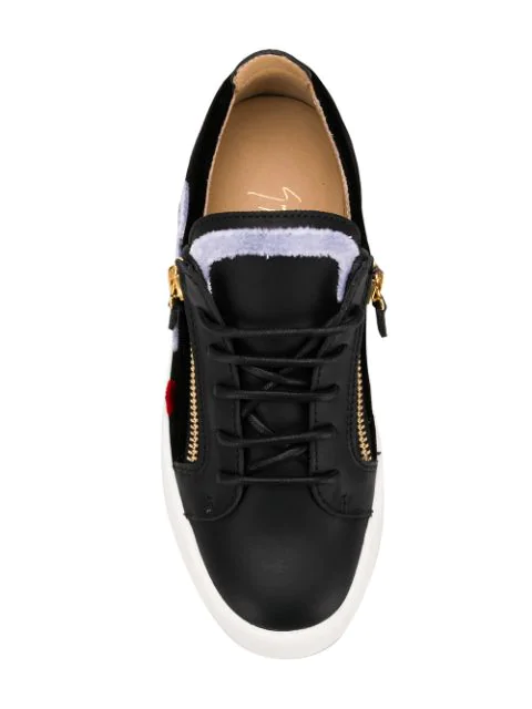 Giuseppe Zanotti Zipped Logo Sneakers In Black | ModeSens