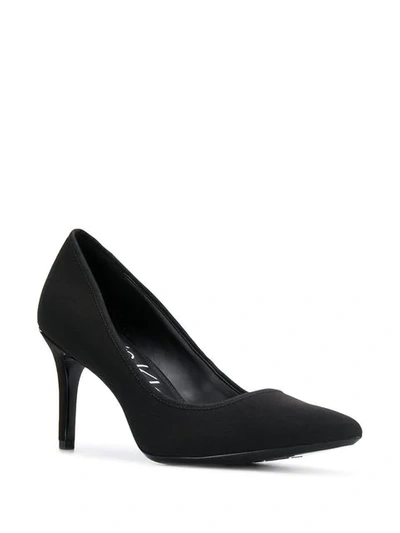 Shop Calvin Klein Logo Heel Pump In Black