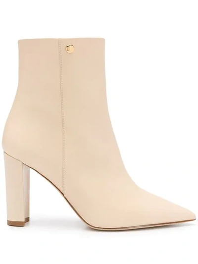 Shop Tory Burch Side Zip Ankle Boots In Neutrals