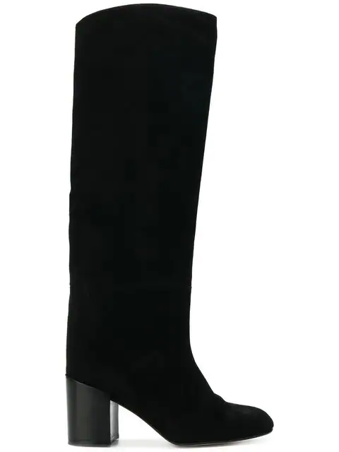 stuart weitzman black suede knee high boots
