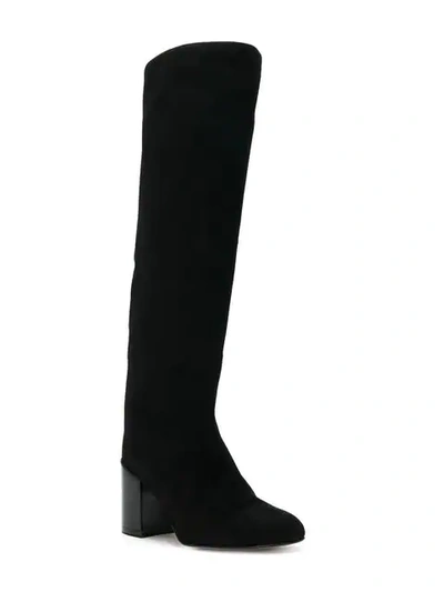 Shop Stuart Weitzman Knee-length Chunky Heel Boots In Black