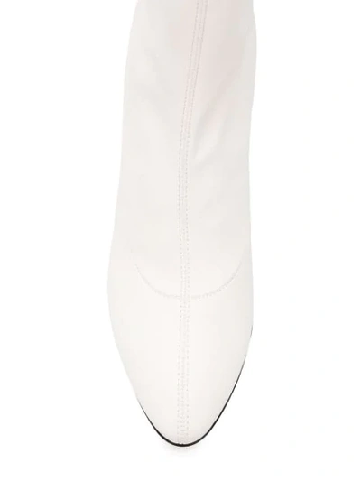 Shop Giuseppe Zanotti Celeste Stretch Booties In White