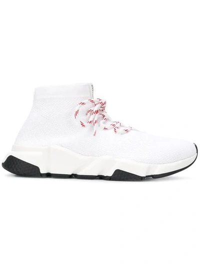 Shop Balenciaga Speed Lace-up Sneakers In White