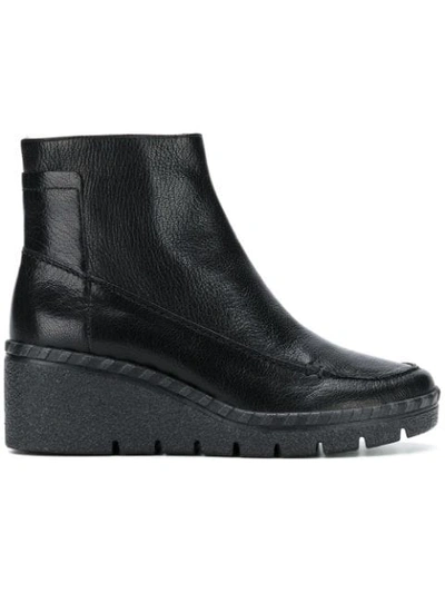 Shop Geox Wedge Ankle Boots In Black