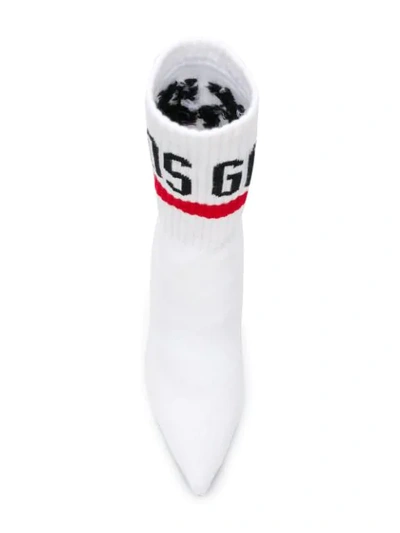Shop Gcds Logo Sock Boots - White